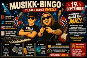 Musikkbingo med Melsbø&Kalle (Dørene åpner 19.00) ID 20 år